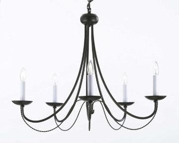 Wrought Iron Chandelier Lighting H22" X W26" - J10-26031/5