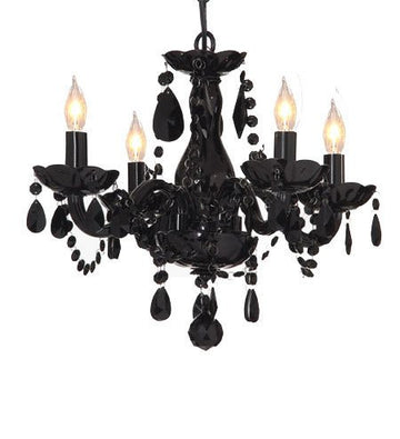 All Jet Black Chandelier Lighting Crystal 17wx13h 4lts Murano - J10-SM/194/4 BLACK