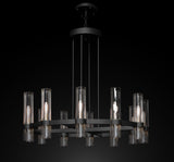 Inspired Ravelle Style Round Chandelier 36" Vintage Barn Metal Industrial Loft Rustic Lighting