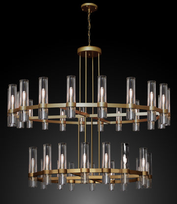 Inspired Ravelle Style Round Chandelier 60" Vintage Barn Metal Chandelier Chandeliers Industrial Loft Rustic Lighting Great for the Living Room, Dining Room, Foyer and Entryway, Family Room, and more - G7-CG/4461/20+16