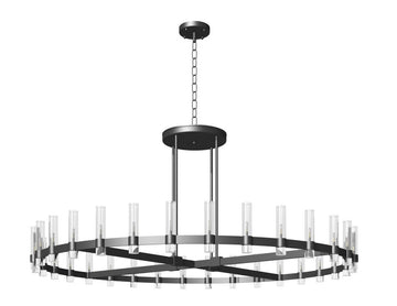 Inspired Ravelle Style Round Chandelier 84" Vintage Barn Metal Industrial Loft Rustic Lighting
