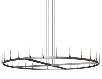 Inspired Cannele Style Round Chandelier 120" Vintage Barn Metal Industrial Loft Rustic Lighting