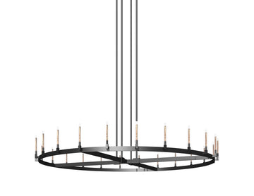 Inspired Cannele Style Round Chandelier 72" Vintage Barn Metal Industrial Loft Rustic Lighting