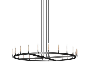 Inspired Cannele Style Round Chandelier 84" Vintage Barn Metal Industrial Loft Rustic Lighting