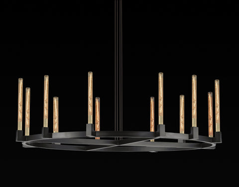 Corsica Round Chandelier 60" Vintage Barn Metal Chandelier Chandeliers Industrial Loft Rustic Lighting Great for the Living Room, Dining Room, Foyer and Entryway, Family Room, and more - A500-CB/4462/12