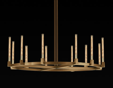 Corsica Round Chandelier 60" Vintage Barn Metal Chandelier Chandeliers Industrial Loft Rustic Lighting Great for the Living Room, Dining Room, Foyer and Entryway, Family Room, and more - A500-CG/4462/12