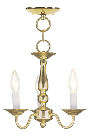 Livex Williamsburgh 3 Light PB Chain Hang/Ceiling Mount - C185-5009-02