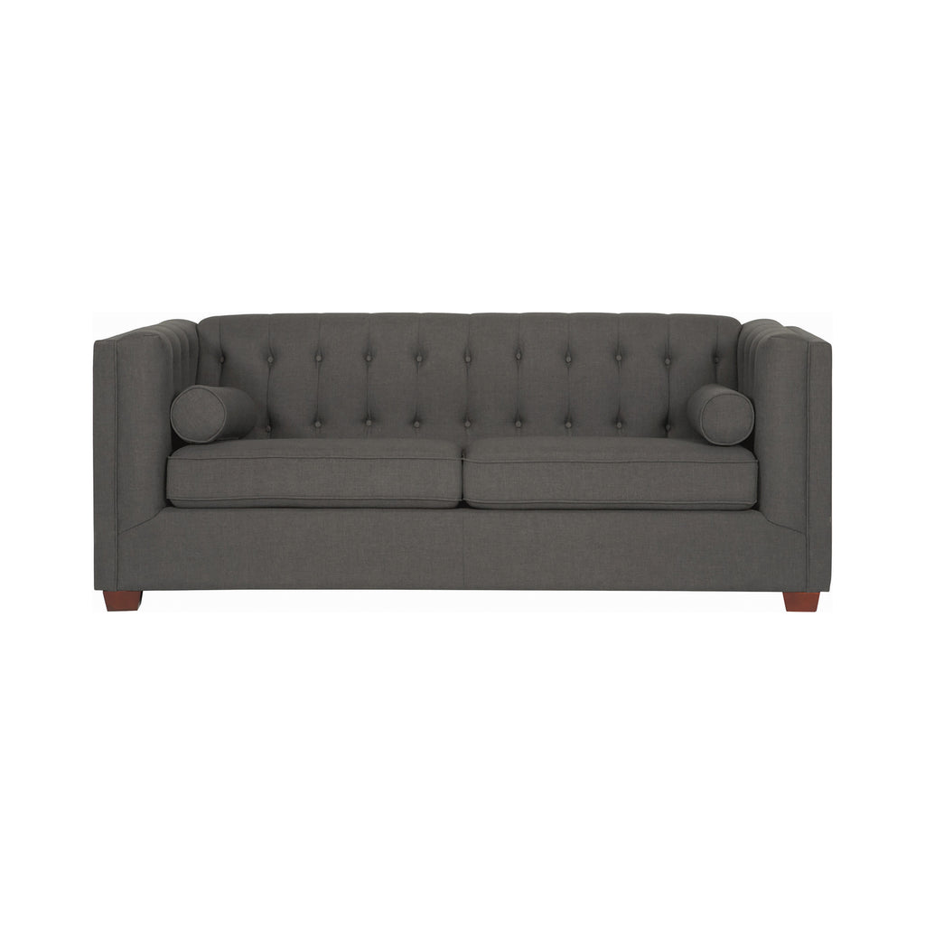 Set of 3 - Cairns Tuxedo Arm Tufted Sofa + Loveseat + Chair Charcoal - D300-10043