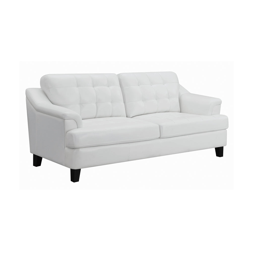 Set of 2 - Freeport Tufted Upholstered Sofa + Loveseat Snow White - D300-10079