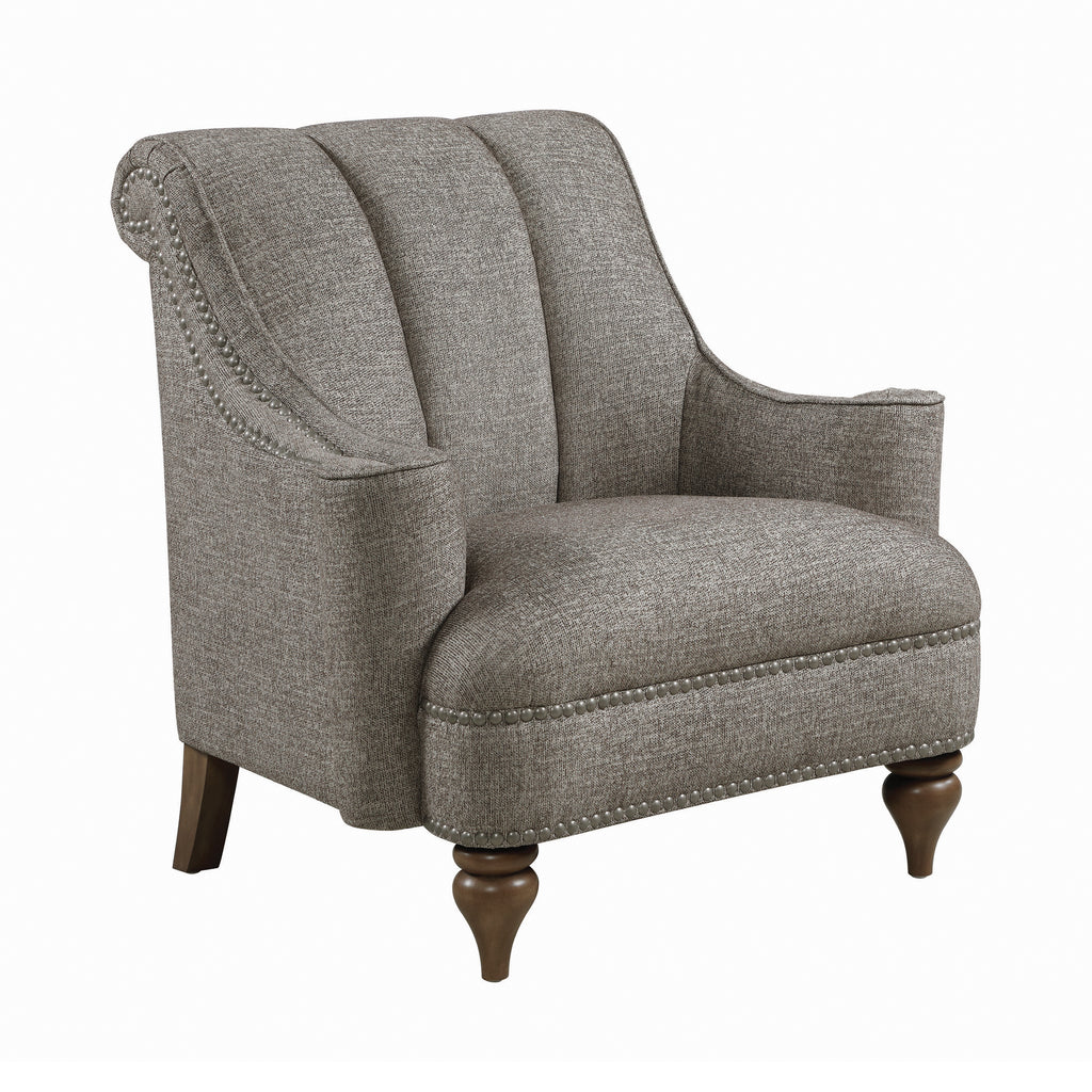 Set of 3 - Lakeland Rolled Arm Upholstered Sofa + Loveseat + Chair Brown - D300-10082