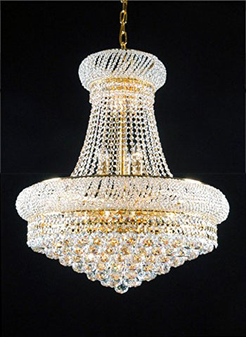 French Empire Crystal Chandelier Chandeliers H24" X W24" - Good for Dining Room, Foyer, Entryway, Family Room and More! - A500-C6/CG/542/15