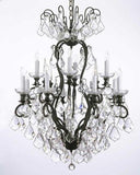 Set of 3-2 Wrought Iron Wall Sconce Crystal Lighting W 11.5" H 14" D 17" and 1 Wrought Iron Crystal Chandelier Lighting H30 x W28 - 2EA A500-3/556 + 1EA A500-556/12