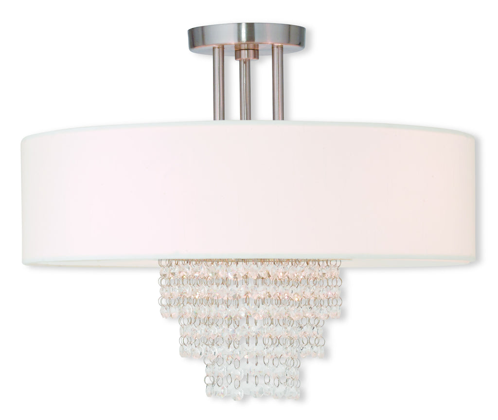 Livex Carlisle 4 Light Brushed Nickel Ceiling Mount - C185-51028-91