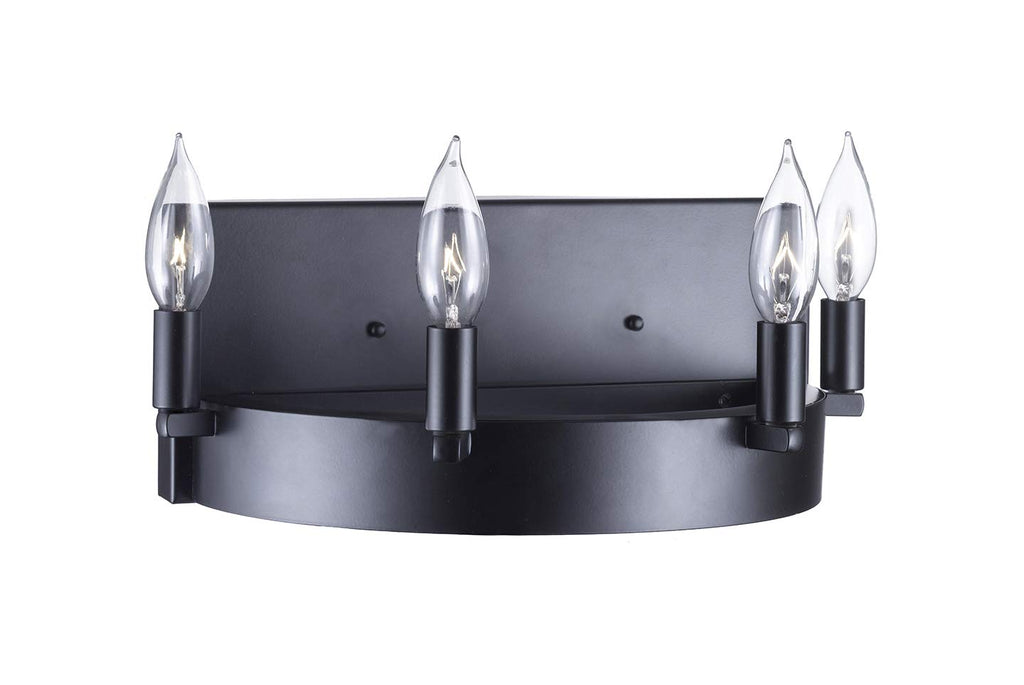 Inspired Camino Style Chandelier - Castile Wrought Iron Wall Sconce - Industrial Loft Rustic Lighting H 6" W 13" D 8"