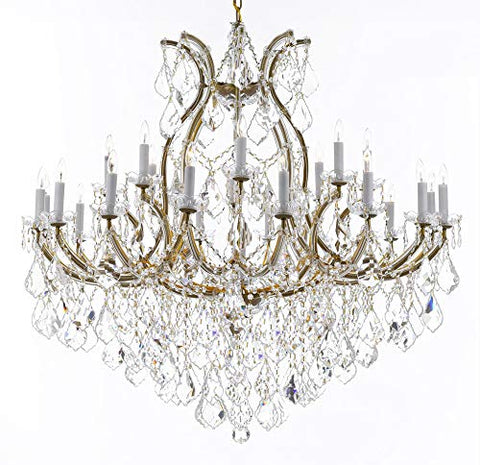 Crystal Chandelier Lighting Chandeliers H46" X W46" Dressed with Large, Luxe, Diamond Cut Crystals! Great for The Foyer, Entry Way, Living Room, Family Room and More - A500-B90/2MT/24+1DC