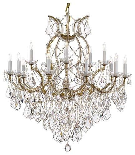 Maria Theresa Chandelier Crystal Lighting Chandeliers Lights Fixture Ceiling Lamp for Dining Room, Entryway, Living Room H38" X W37" Dressed with Diamond Cut Crystal! - A500-1/21510/15+1-DC
