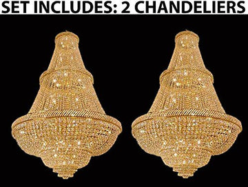 Set Of 2 - French Empire Crystal Chandelier Lighting H72" X W50" - Perfect For Ballrooms Or Event Halls - 2Ea-448/48 A500-