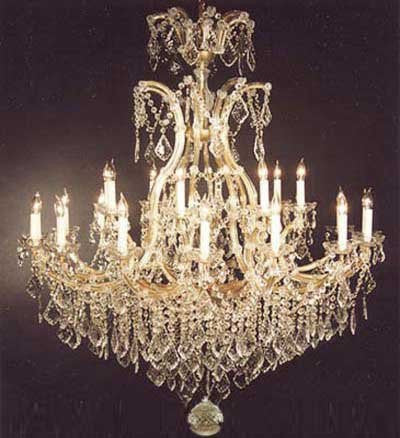Swarovski Crystal Trimmed Chandelier Chandelier Crystal Chandeliers Lighting Dressed W/ Swarovski Crystal H52" W46" - A500-52/2Mt/24+1Sw