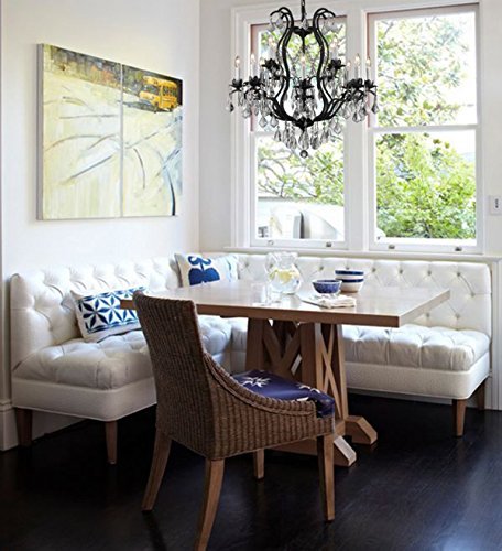 Set of 2-1 Wrought Iron Crystal Chandelier Lighting Chandeliers H30 x W28 and 1 Wrought Iron Cyrstal Chandelier Lighting H 19" W 20" - Great for Bedroom, Kitchen, Dining Room, Living Room, and More! - A500-1EA 3034/8+4 + 1EA 3530/6