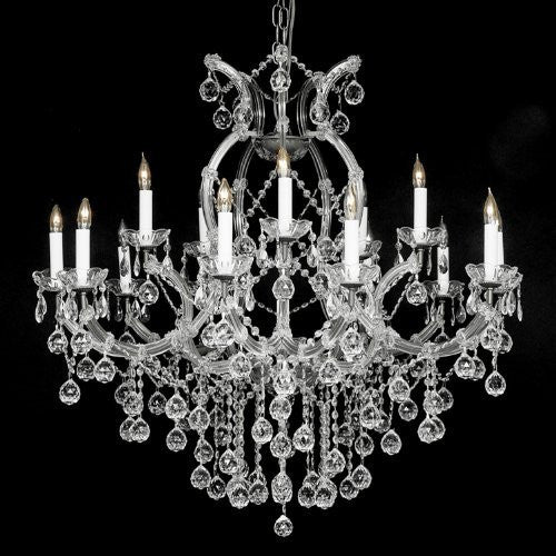 New Crystal Chandelier 37X38 W/Crystal Balls - A500-Silver/Balls//21510/15+1