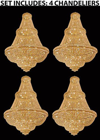 Set Of 4 - French Empire Crystal Chandelier Lighting H72" X W50" - Perfect For Ballrooms Or Event Halls - 4Ea-448/48 A500-