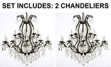 Set of 2 - Wrought Iron Chandelier Crystal Chandeliers Lighting H36" X W36" - A500-2EA 3034/10+5