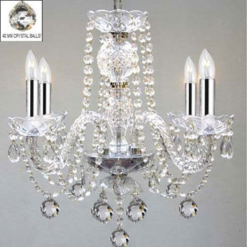 Murano Venetian Style All Empress Crystal (Tm) Chandelier With Chrome Sleeves H17" W17" - J10-B43/B6/26098/4