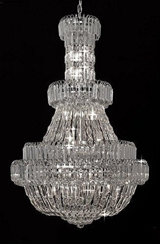 French Empire Crystal Chandelier Lighting H50" X W30" - Perfect For An Entryway Or Foyer - A93-Cs/3280/24
