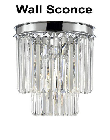 Inspired Odeon Style Empress Crystal Glass Fringe 2-Tier Wall Sconce Lighting Chrome Finish - G7-3/2164/Wallsconce