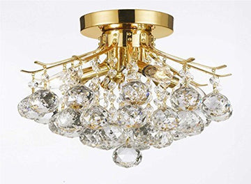 Gold Finish Crystal Chandelier With 3 Lights Lighting - J10-CG/26062/4