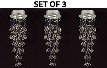 Set Of 3 Modern Contemporary Chandelier "Rain Drop" Chandeliers Lighting With 40Mm Crystal Balls H31"Xw10" - F93-815/3-Set Of 3