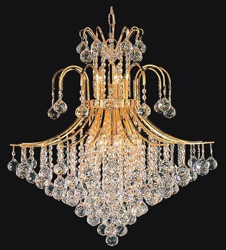 Swarovski Crystal Trimmed Chandelier French Empire Crystal Chandelier Lighting H35" X W31" - A93-CG/876/14SW