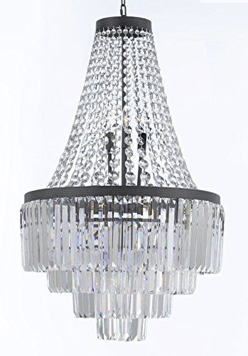 Inspired Odeon Style Crystal Glass Fringe 4-Tier Chandelier Lighting H35" W24" - G7-2183/11