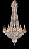 French Empire Gold Crystal Chandelier Chandeliers Lighting W 25" H52" 12 Lights - Great for The Dining Room, Foyer, Entry Way, Living Room! - A500-C7/1280/8+4
