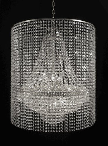 Empire Crystal Chandelier Lighting With Crystal Shade - A500-Silver/C2/870/9