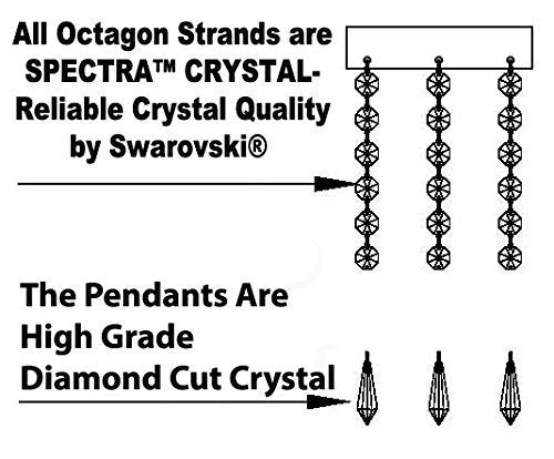 Swarovski Crystal Trimmed Chandelier! French Empire Crystal Chandelier Chandeliers Lighting H46" X W23" - A500-C7/CG/448/9SW