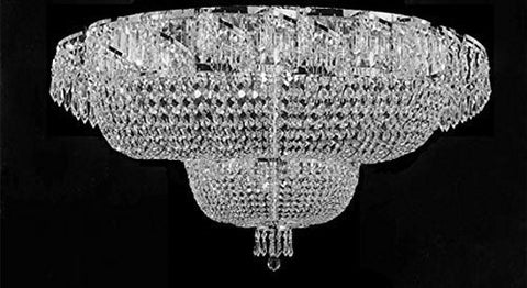 Flush French Empire Crystal Chandelier Lighting H 27" X W 36" - A500-Flush/Cs/928/32