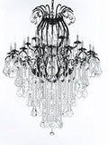 Swarovski Crystal Trimmed Wrought Iron Crystal Chandeliers Lighting Empress Crystal (TM) H60" W46" Perfect for an Entryway or Foyer! - A500-B12/3034/18+6SW
