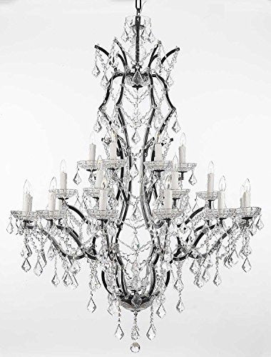 Swarovski Crystal Trimmed Chandelier 19Th C. Baroque Iron & Crystal Chandelier Lighting H 52" X W 41" - A500-996/25 Sw