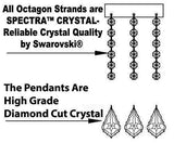 Swarovski Crystal Trimmed Chandelier Lighting Chandeliers H35" XW46" Great for The Foyer, Entry Way, Living Room, Family Room and More! w/Black Shades - A500-B62/CS/BLACKSHADES/2MT/24+1SW