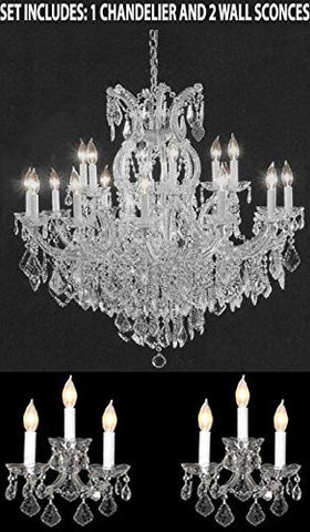 Three Piece Lighting Set - Crystal Chandelier And 2 Wall Sconces - 1Ea Cs/1/21510/15+1 2Ea Cs/2813/3 A500-