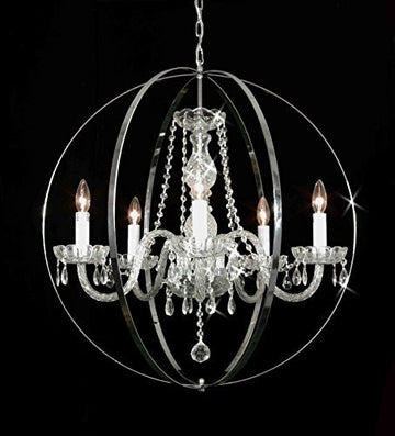 Spherical Orb Crystal Chandelier Lighting H 27.5" W 27.5" - G46-B70/384/5