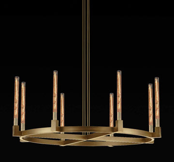 Inspired Cannele Style Round Chandelier 48" Vintage Barn Metal Industrial Loft Rustic Lighting