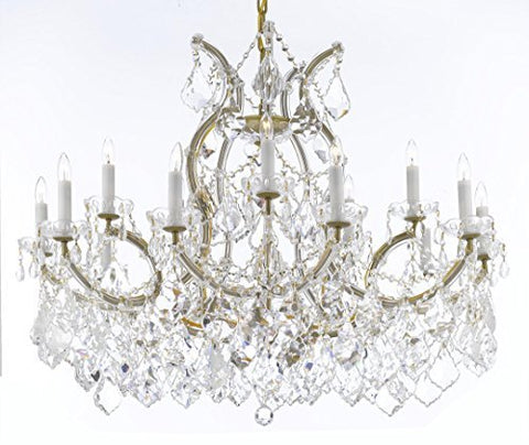 Swarovski Crystal Trimmed Maria Theresa Chandelier Crystal Lighting Chandeliers Lights Fixture Pendant Ceiling Lamp For Dining Room Entryway Living Room With Large Luxe Crystals H28" X W37" - A500-B89/21510/15+1Sw