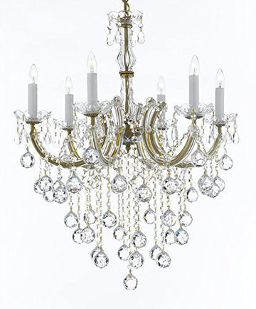 Swarovski Crystal Trimmed Chandelier Maria Theresa Chandelier Crystal Lighting Chandeliers H 30" W 22" - J10-B61/26066/6Sw