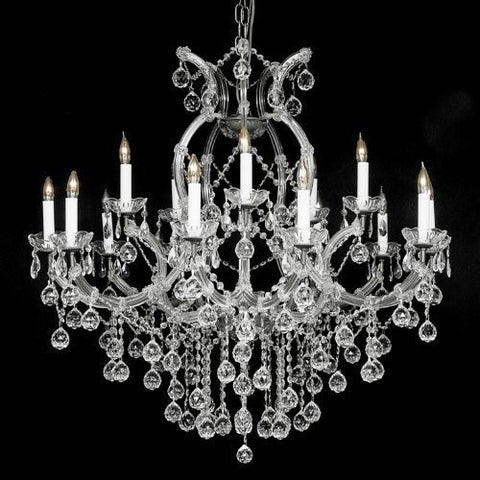 Swarovski Crystal Trimmed Chandelier New Crystal Chandelier 37X38 W/Crystal Balls - A500-Silver/Balls//21510/15+1 Sw