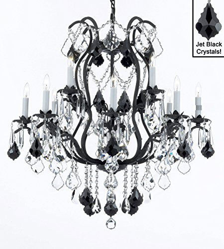 Wrought Iron Crystal Chandelier Lighting Chandeliers H30" X W28" - A500-B20/3034/8+4