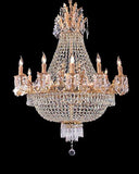 FRENCH EMPIRE GOLD CRYSTAL CHANDELIER CHANDELIERS LIGHTING W25 X H26 12 LIGHTS - A500-C3/1280/8+4