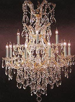 Maria Theresa Swarovski Crystal Trimmed Chandelier H35" X W28" - A500-Gold/52/21532/12+1Sw