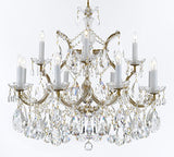 Swarovski Crystal Trimmed Maria Theresa Chandelier Crystal Lighting Chandeliers Lights Fixture Pendant Ceiling Lamp for Dining room, Entryway , Living room With Large, Luxe Crystals! H22" X W28" - A500-B89/21532/12+1SW